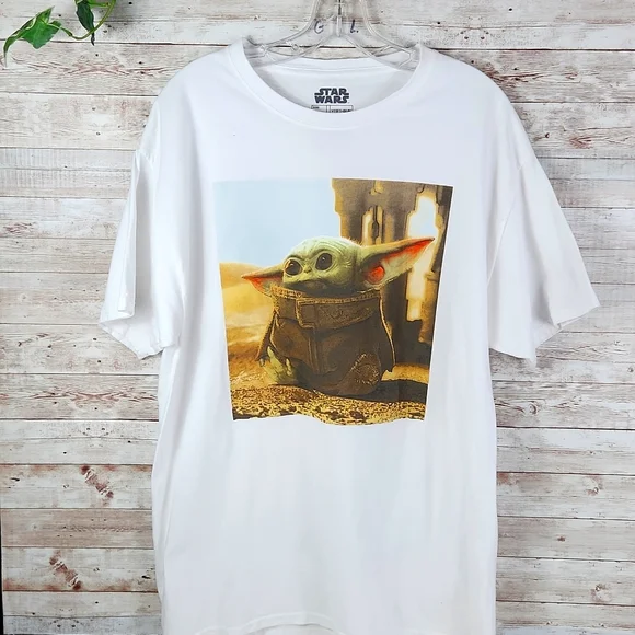 Star Wars, 0312, Men's white Yoda short sleeves T-Shirt, round neck, size L - Picture 1 of 4